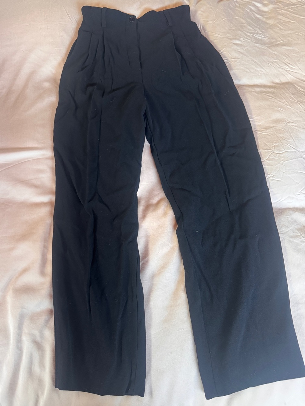 Escada Black Pleated Wool Dress‎ Pants